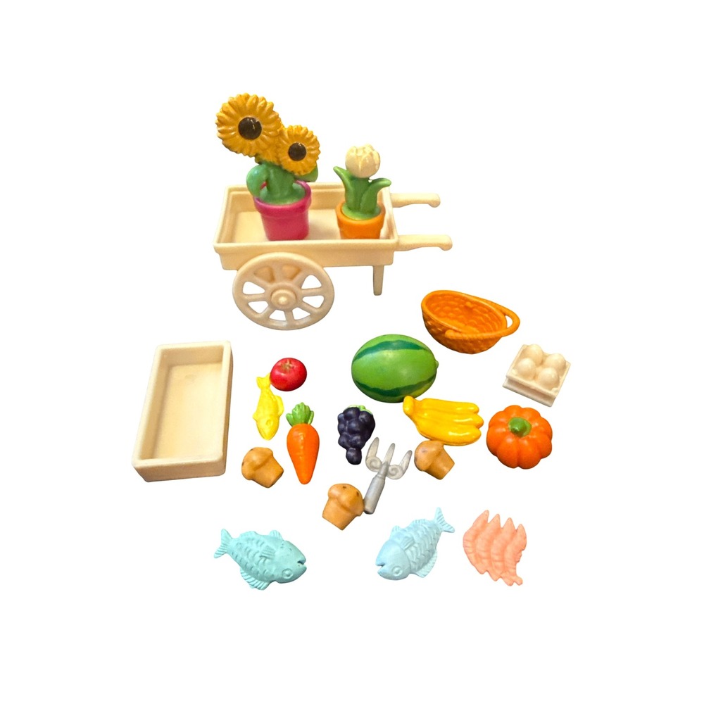 Li'l Woodzeez Food Garden Cart Set Kids OS Multicolor Miniature Accessories